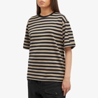 Needles Women's Striped T-Shirt in Black/Grey