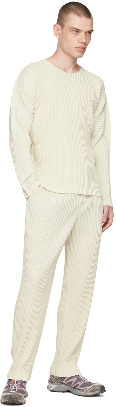 HOMME PLISSÉ ISSEY MIYAKE ジョガーパンツ 白 Homme Plissé Issey Miyake White Color Pleats Trousers Homme Plisse