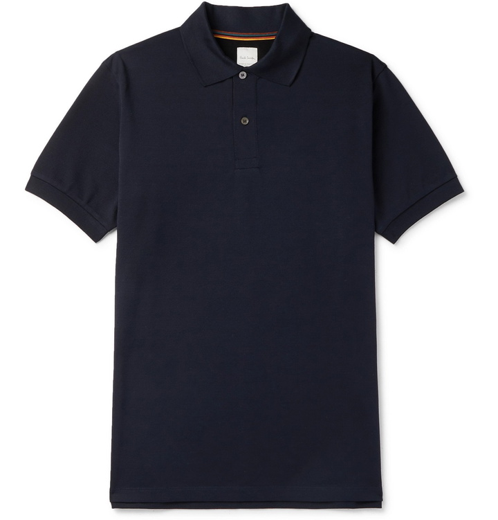 Photo: Paul Smith - Cotton-Piqué Polo Shirt - Blue