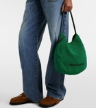 JW Anderson Bulb Small beaded leather-trimmed shoulder bag
