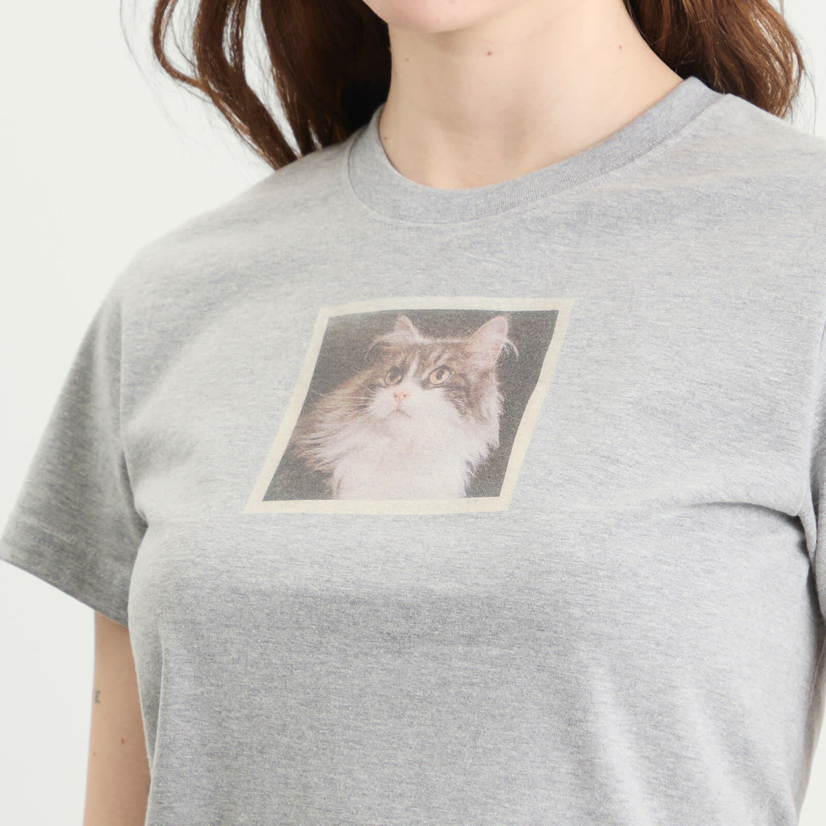 Fruity Booty Women's Cat T-Shirt in Grey