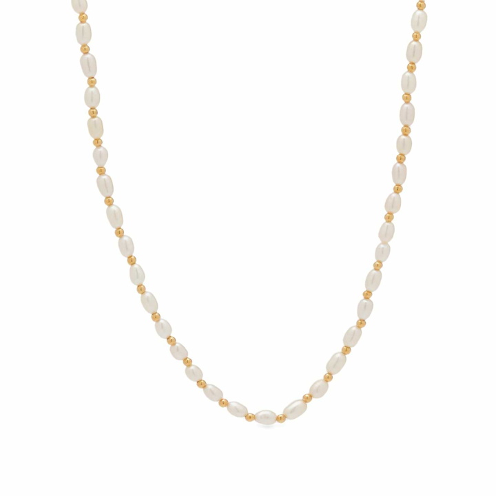 Photo: Missoma Women's Seed Pearl Beaded Necklace in White/Gold 