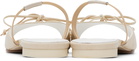 MM6 Maison Margiela Off-White Bow-Detailed Leather Slingback Sandals