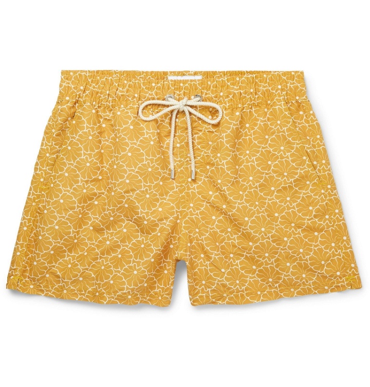Photo: Atalaye - Caritza Short-Length Printed Swim Shorts - Yellow