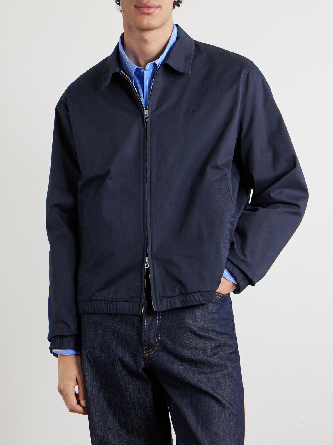 Rag & Bone - Cotton-Blend Twill Harrington Jacket - Blue
