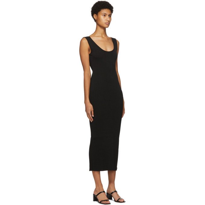 drae ssense exclusive black wool rib knit dress DRAE SSENSE Exclusive Black Removable Sleeve Dress DRAE