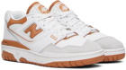 New Balance White & Tan 550 Sneakers