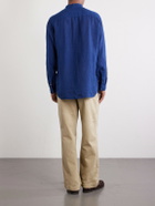 Blue Blue Japan - Grandad-Collar Linen-Chambray Shirt - Blue