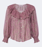 Veronica Beard Hewitts ruffled floral georgette blouse