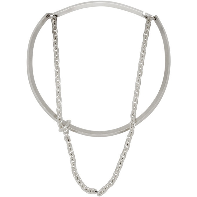Photo: CC STEDING Silver Asymmetric Chain Choker Necklace