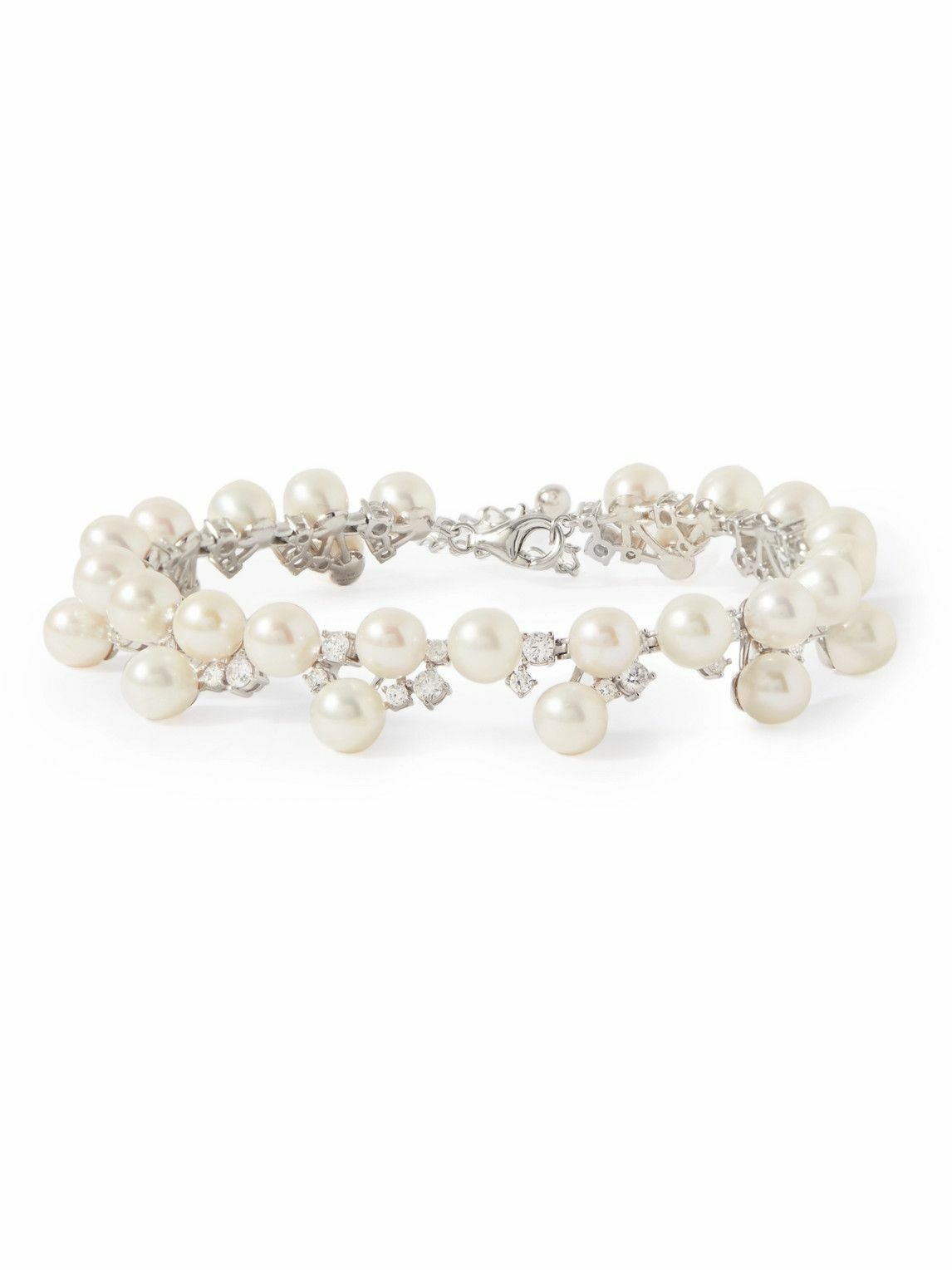 Photo: Hatton Labs - Silver, Pearl and Cubic Zirconia Tennis Bracelet - White