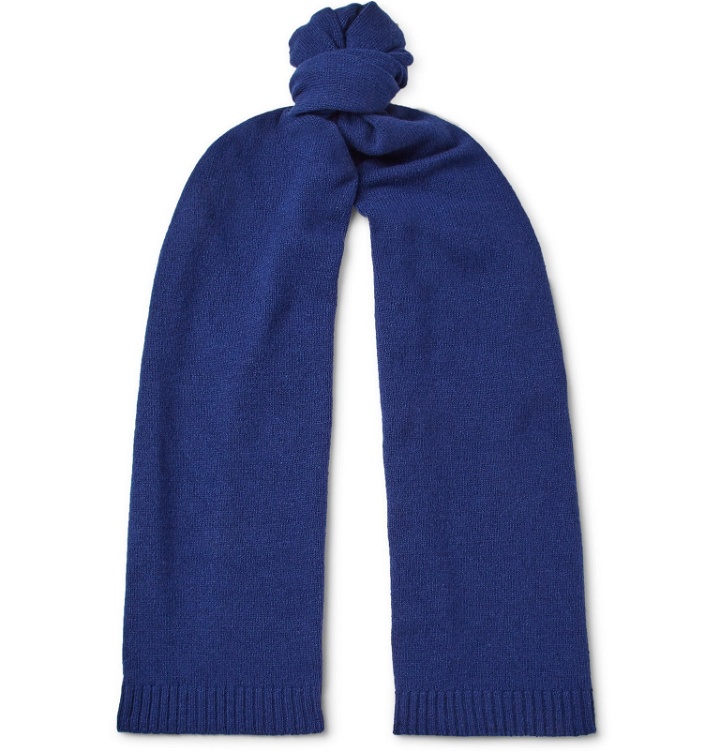 Photo: Officine Generale - Cashmere and Wool-Blend Scarf - Blue