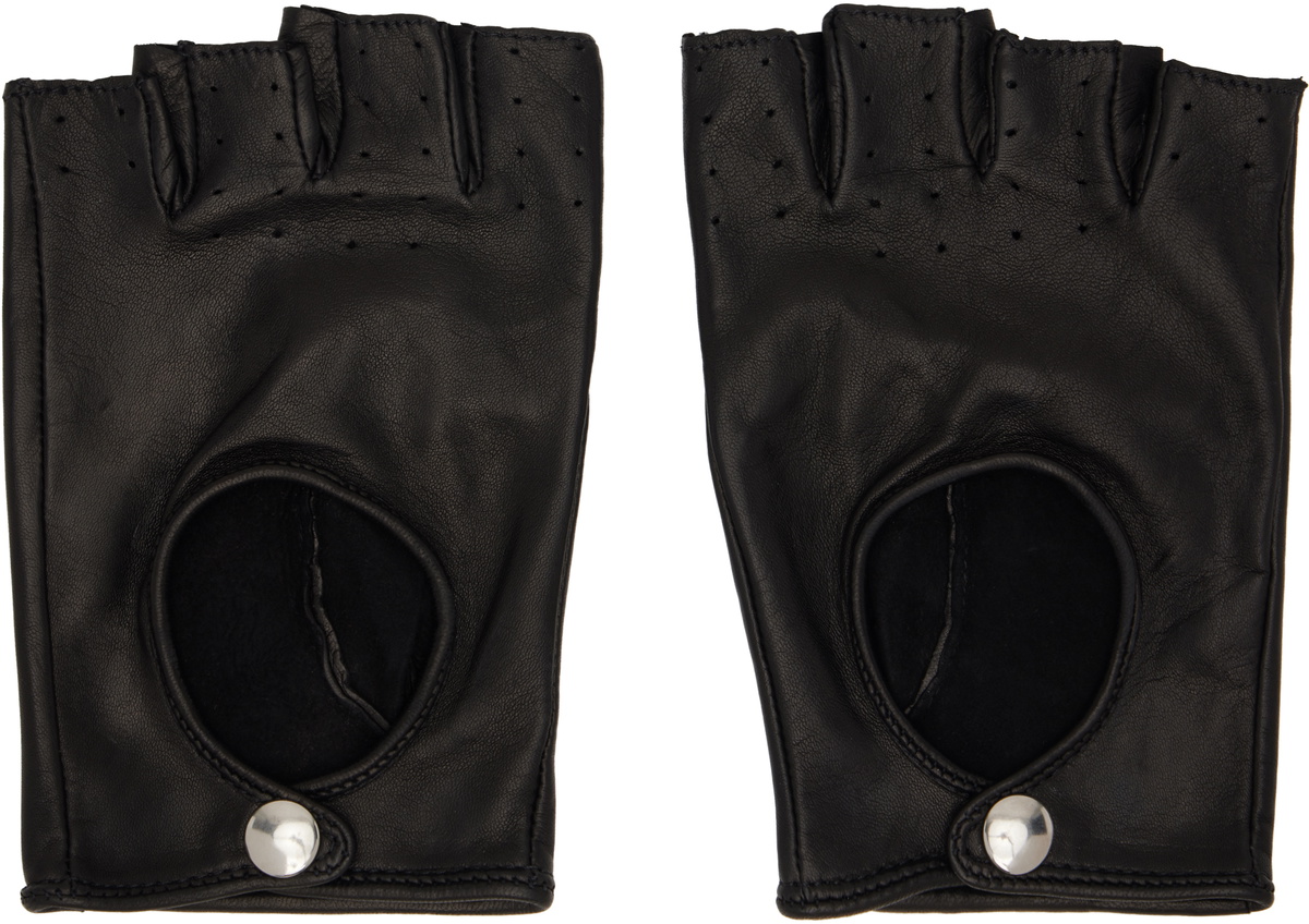 Ernest W. Baker Black Studded Gloves Ernest W. Baker