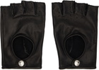 Ernest W. Baker Black Open Finger Driving Gloves