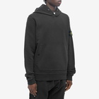 Stone Island Men's Snap Neck Popover Hoodie in Black