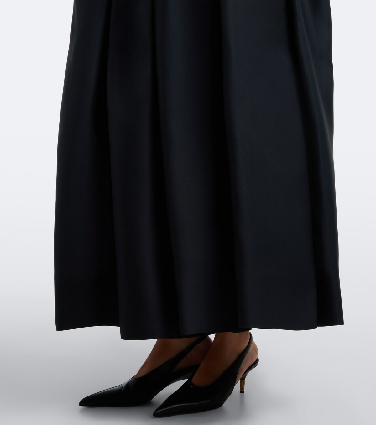 Khaite Adara pleated silk maxi skirt