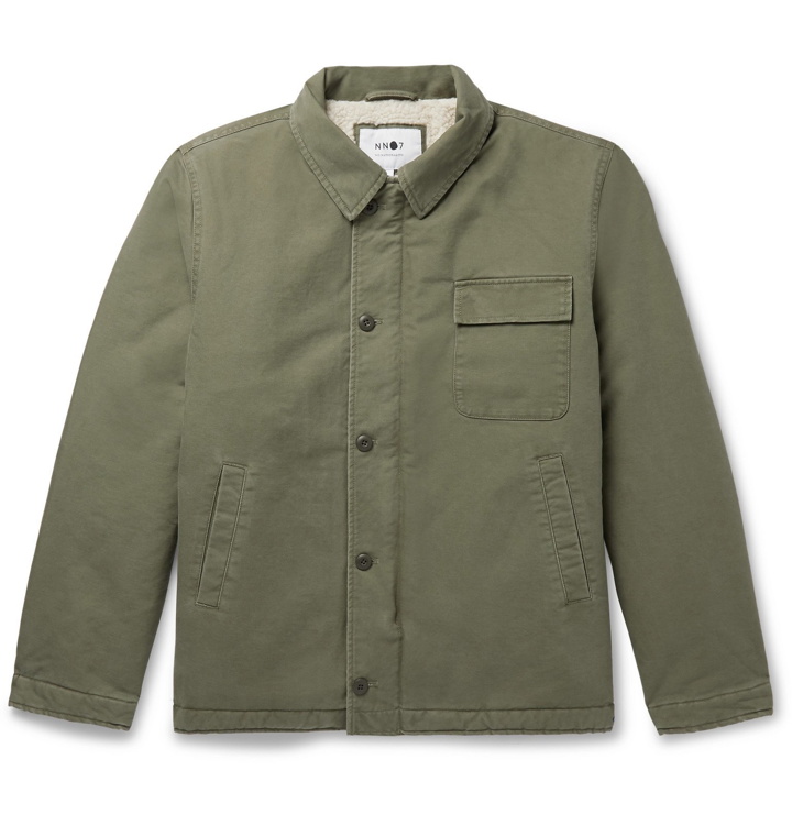 Photo: NN07 - Rock Faux Shearling-Lined Cotton-Canvas Jacket - Green
