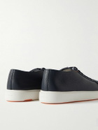 Santoni - Full-Grain Leather Sneakers - Blue