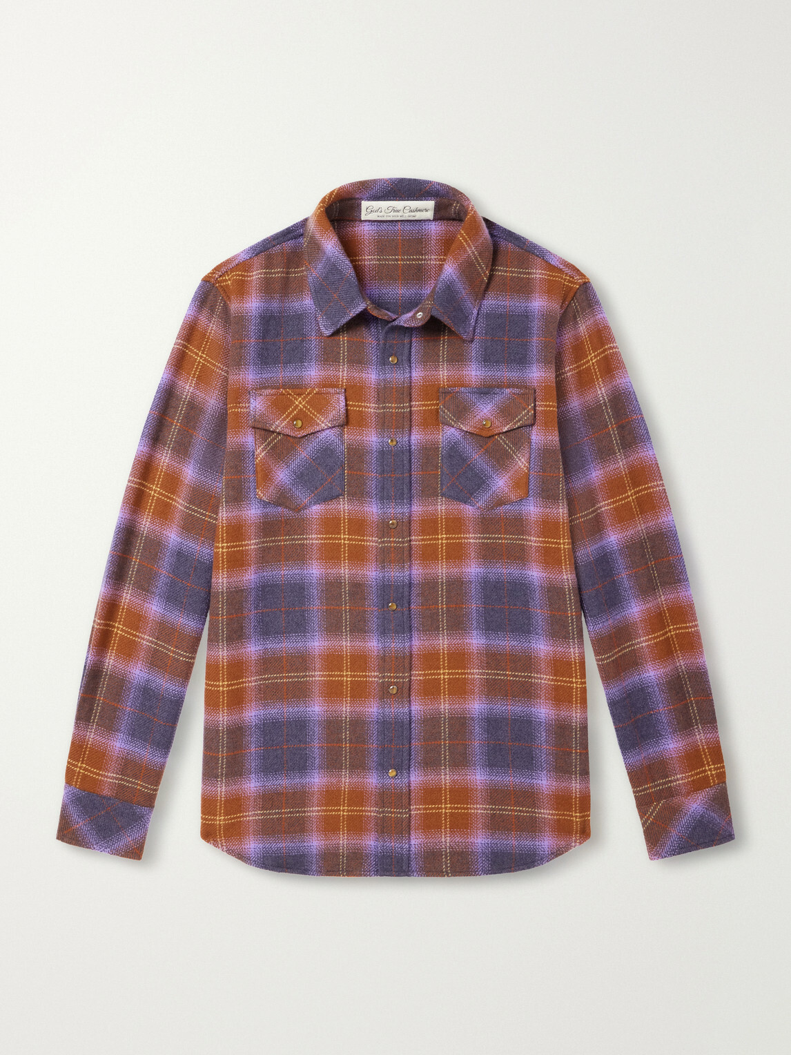 God's True Cashmere - Tartan Cashmere-Flannel Shirt - Purple