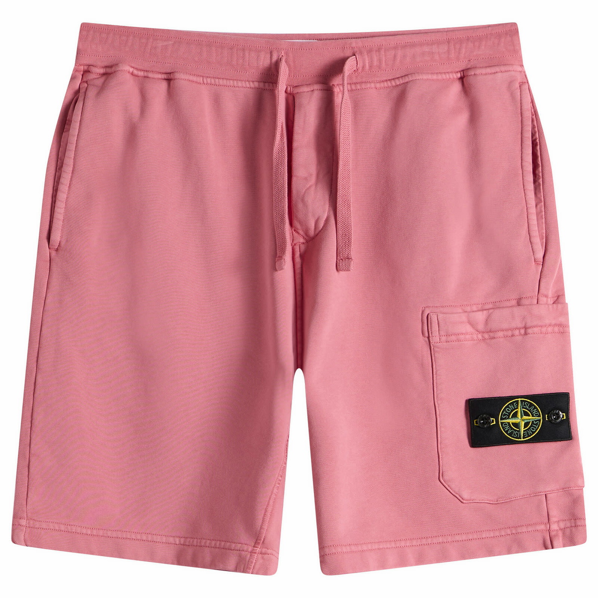 Stone Island Men's Organic Cotton Fleece Shorts in Geranium