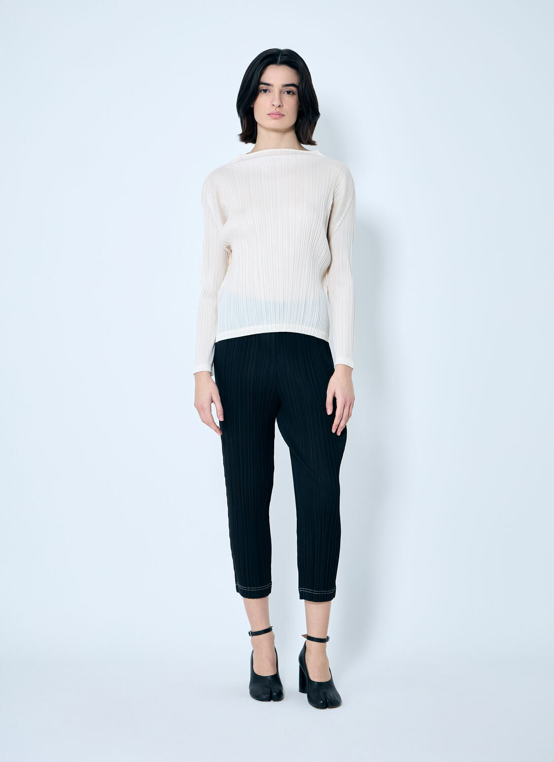 Pleats Please Issey Miyake Pleated Cropped Pants