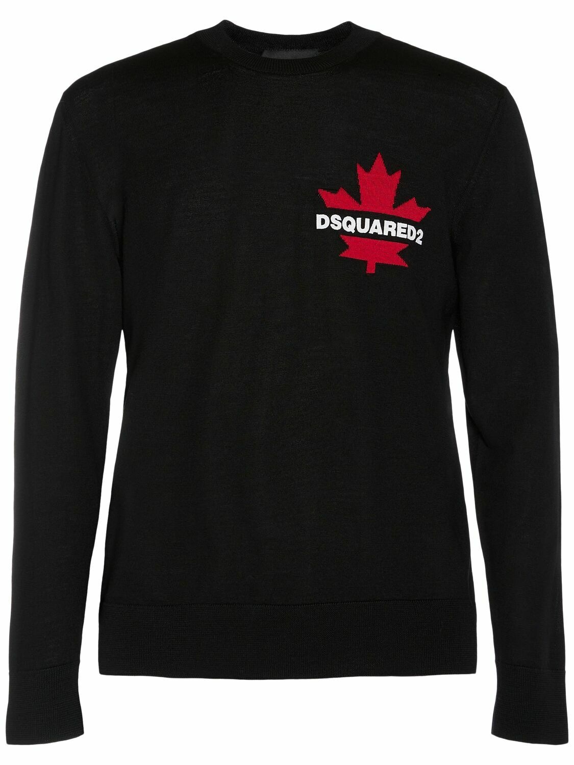 Photo: DSQUARED2 Logo Jacquard Wool Crewneck Sweater