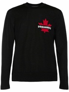 DSQUARED2 Logo Jacquard Wool Crewneck Sweater