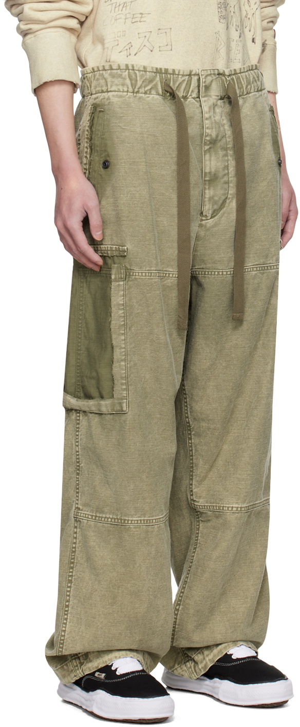 Miharayasuhiro Khaki Raw Edge Cargo Pants Maison MIHARA YASUHIRO