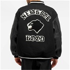 Neighborhood Men's Stadium Wool Leather Varsity Jacket in Black
