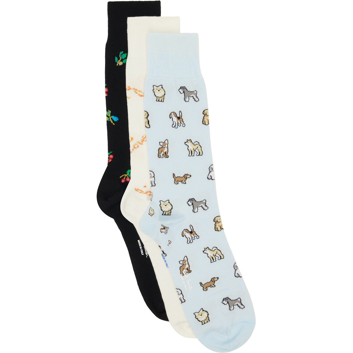Paul Smith Three-Pack Multicolor Printed-Graphic Socks
