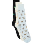 Paul Smith Three-Pack Multicolor Printed-Graphic Socks