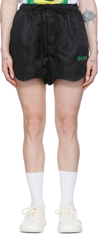 Photo: GANNI SSENSE Exclusive Black Recycled Nylon Sport Shorts