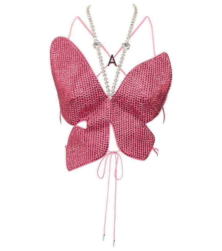 Photo: Area Butterfly embellished wool-blend top