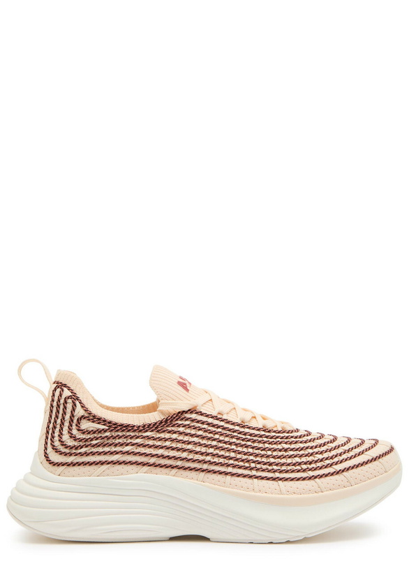 Photo: Athletic Propulsion Labs Techloom Zipline Embroidered Knit Sneakers Beige