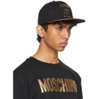 Moschino Black and Gold Canvas Flat Cap