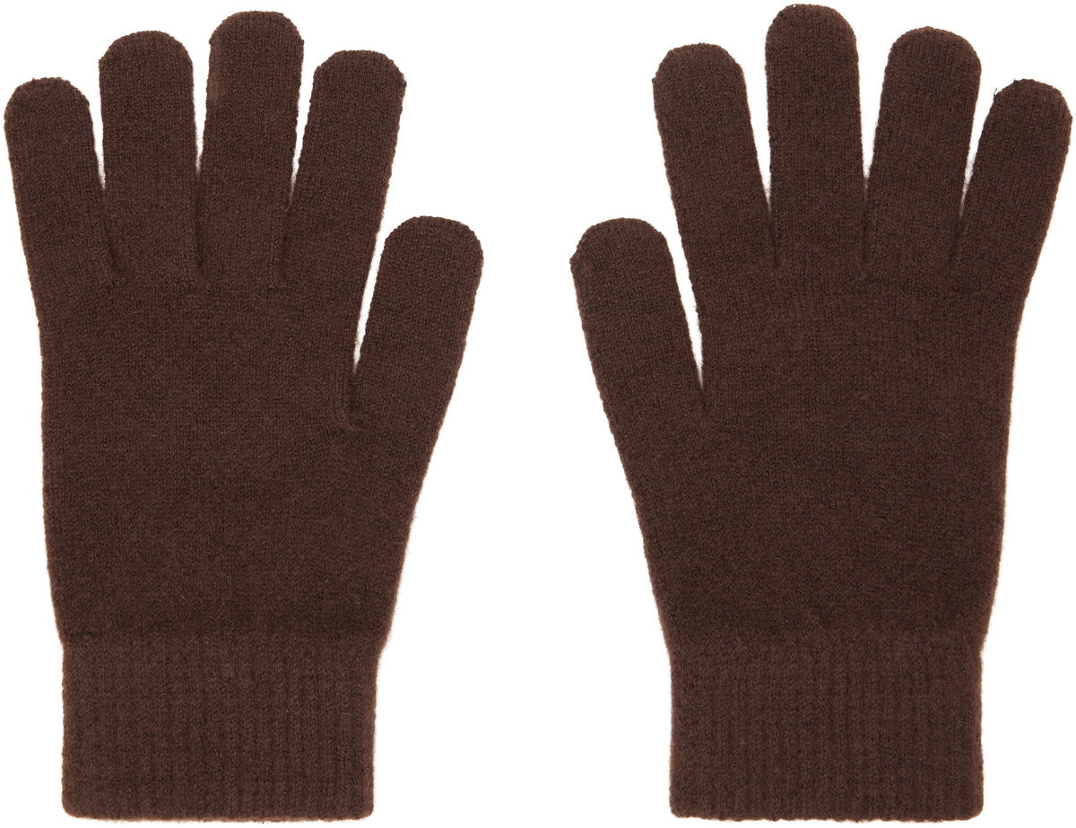 Yves Salomon Brown Cashmere Gloves