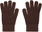 Yves Salomon Brown Cashmere Gloves