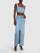 ALESSANDRA RICH - Studded Denim Crop Corset