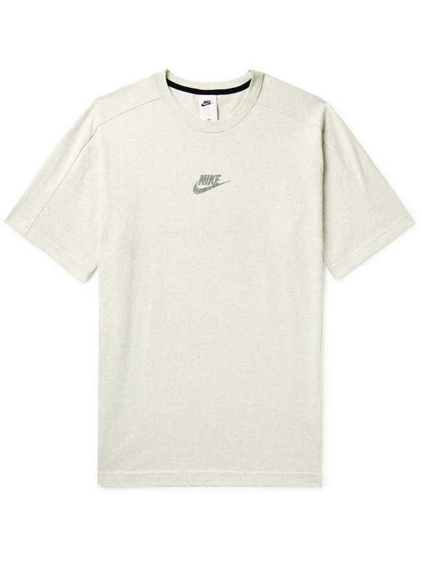 Photo: Nike - Sportswear Logo-Appliquéd Cotton-Blend Jersey T-Shirt - Gray
