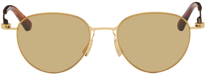 Photo: Bottega Veneta Gold Ultrathin Panthos Sunglasses