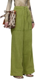 Serapis SSENSE Exclusive Green Paneled Jeans