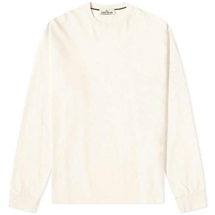 Photo: Stone Island Men's Long Sleeve Total Sleeve Logo T-Shirt in Light Pink