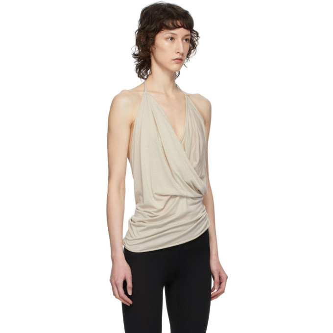 Rick Owens Lilies Grey Heavy Jersey Halter Tank Top Rick Owens Lilies