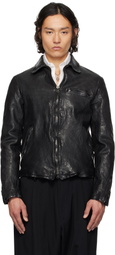 YOHJI YAMAMOTO Black Backlash Edition Calf Single Riders Leather Jacket