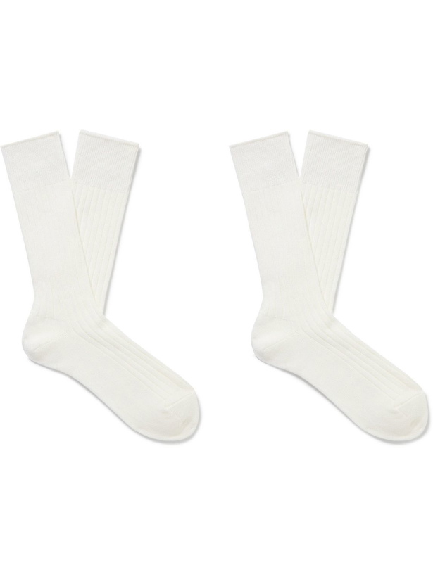 Photo: Lady White Co - Two-Pack Ribbed Organic Cotton Socks