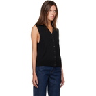 Cordera Black Merino Wool Button Waistcoat Cardigan