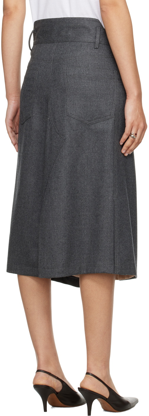 Black Gray Layered Long Skirt main image 0
