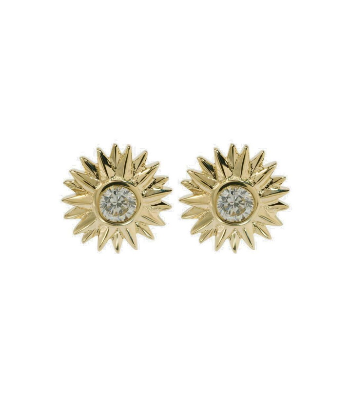 Photo: Sydney Evan Sunburst 14kt gold earrings with diamonds