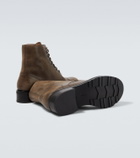 The Row Distressed leather combat boots