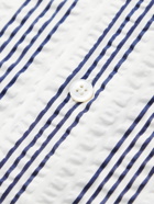 BRIONI - Striped Cotton-Seersucker Shirt - White - L